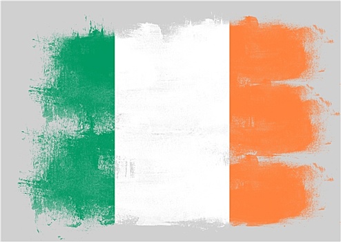 旗帜,爱尔兰,涂绘,画刷