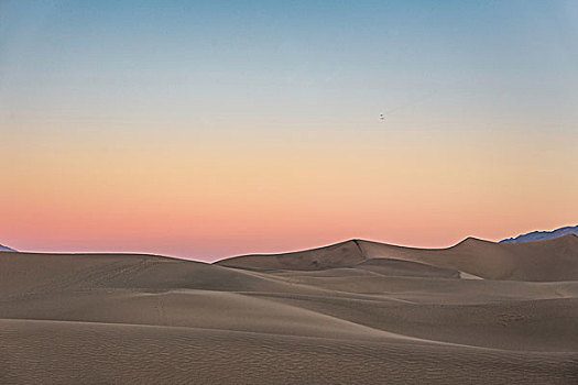 日落,上方,马斯奎特沙丘,死亡谷国家公园,加利福尼亚,美国