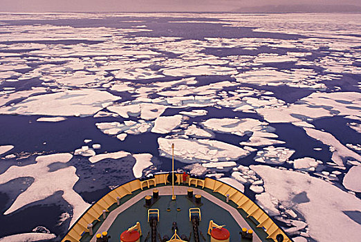 加拿大,巴芬岛,冰,海峡,破冰船