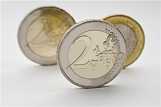 三个,欧元硬币