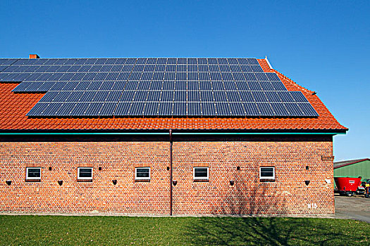 太阳能,屋顶,农场,光电,石荷州,德国,欧洲