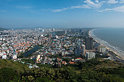 远眺,城市,省,越南,亚洲