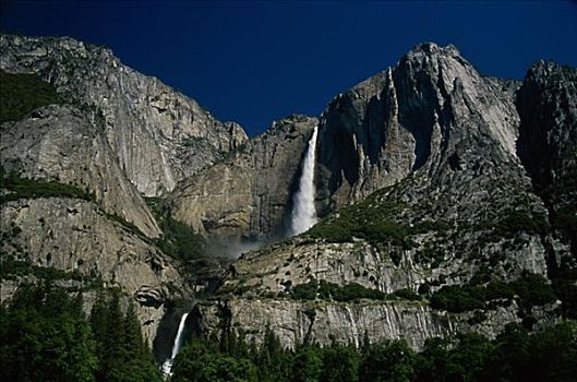 仰视,瀑布,下优胜美地瀑布,优胜美地国家公园,加利福尼亚,美国