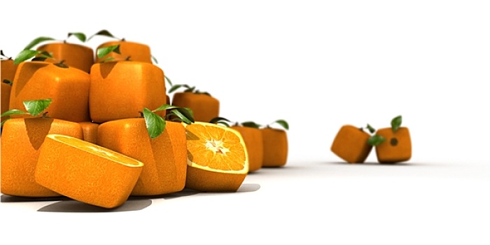 堆积,立方体,橘子