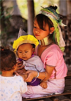 长颈,女人,泰国