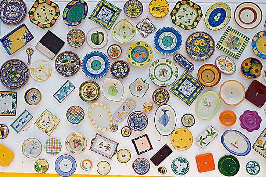 陶瓷,盘子,纪念品,阿尔加维,葡萄牙,欧洲