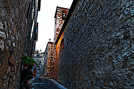 小巷,乡村,托斯卡纳,意大利,欧洲