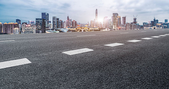 道路地面和城市景观