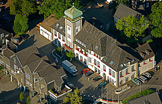 航拍,市政厅,鲁尔区,北莱茵威斯特伐利亚,德国,欧洲