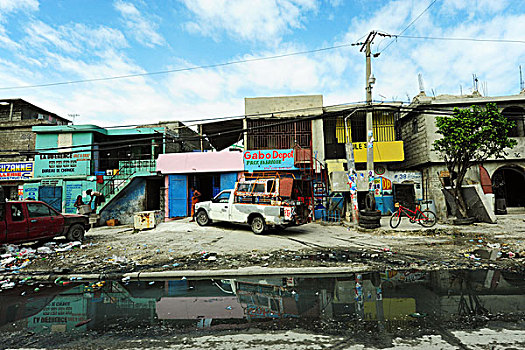 haiti,port,au,prince,polluted,street,and,river