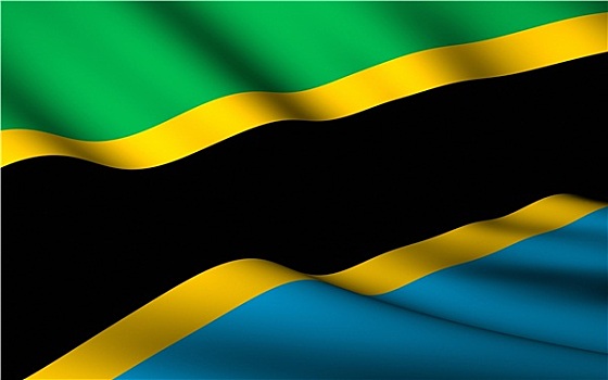 飞,旗帜,坦桑尼亚