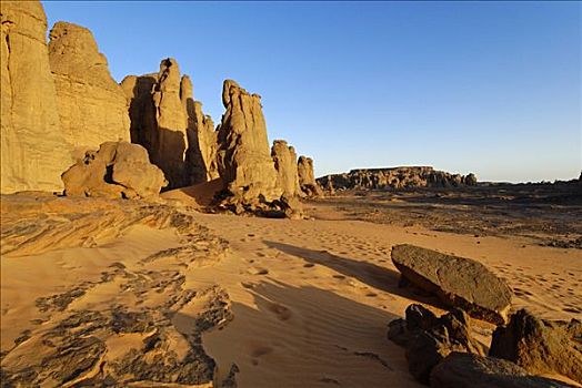 岩石构造,阿尔及利亚,撒哈拉沙漠,非洲