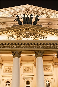 建筑,波修瓦大剧院,莫斯科,夜晚
