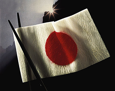 萝卜,日本,旗帜,筷子