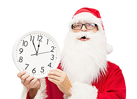 圣诞节,休假,人,概念,男人,服饰,圣诞老人,钟表,展示
