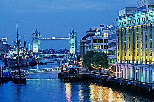 英国,英格兰,伦敦,伦敦桥,码头,塔桥