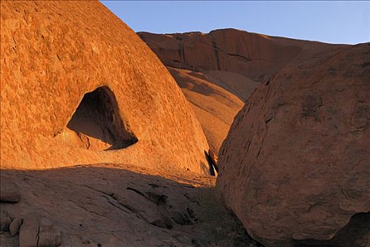 特写,乌卢鲁巨石,卡塔曲塔国家公园,北领地州,澳大利亚