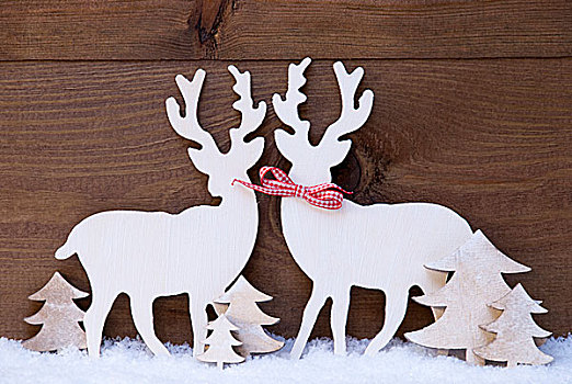 圣诞装饰,驯鹿,情侣,相爱,雪,树