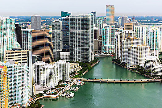 摩天大楼,桥,市区,迈阿密,佛罗里达,美国
