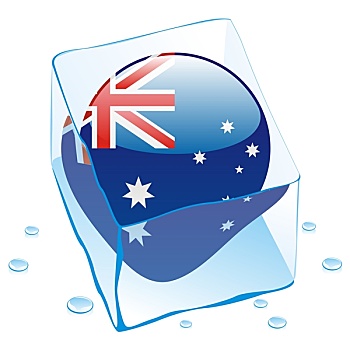 澳大利亚,旗帜,冰冻,冰块