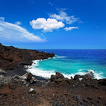 大西洋,火山,黑色,海岸,帕尔玛