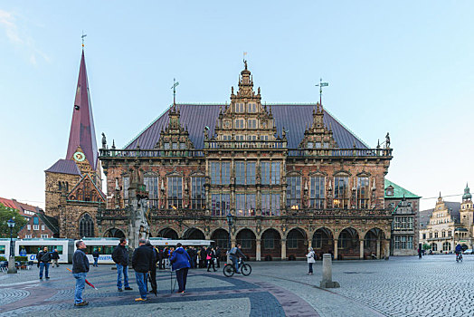 德国不莱梅城市广场以及市政厅