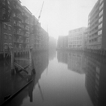 河,泰晤士河,雾状,白天,港区,伦敦,英国,针孔,照片