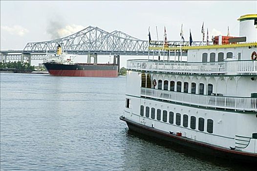 桨轮船,河,密西西比河,新奥尔良,路易斯安那,美国