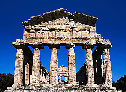 雅典娜神庙,世界遗产,帕埃斯图姆,坎帕尼亚区,意大利,欧洲