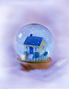 房子,雪中,地球