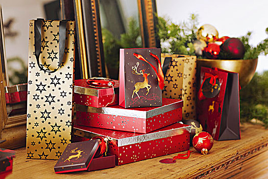 包装,礼物,礼品袋,小玩意,乡村,木桌子