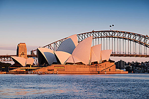 悉尼歌剧院,悉尼海港大桥,日出,悉尼,澳大利亚