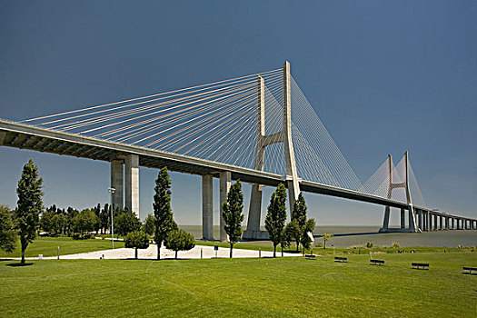 桥,上方,靠近,里斯本,葡萄牙