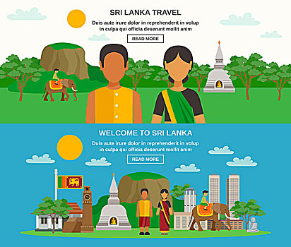 斯里兰卡,文化,彩色,横图,旗帜,旅行,国家,矢量,插画