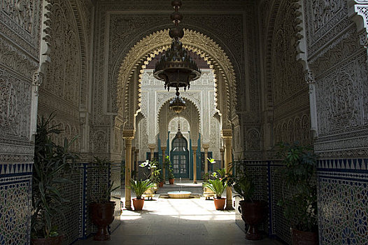 摩洛哥,卡萨布兰卡,宫殿,摩尔风格,建筑,旅游