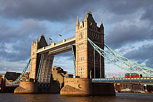 开合式吊桥,河,塔桥,泰晤士河,伦敦,英格兰