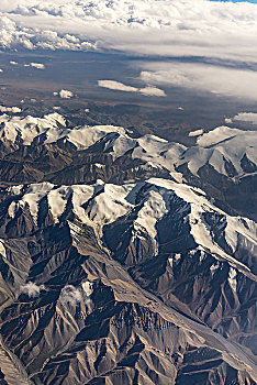 航拍高原山川雪山