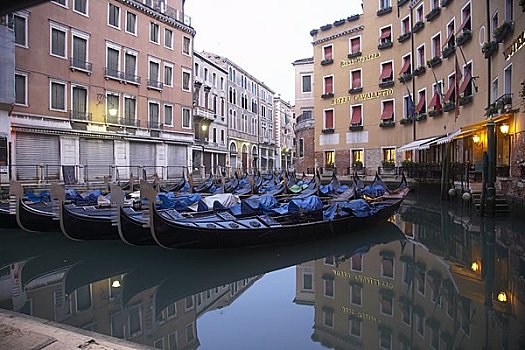 小船,院子,威尼斯,意大利