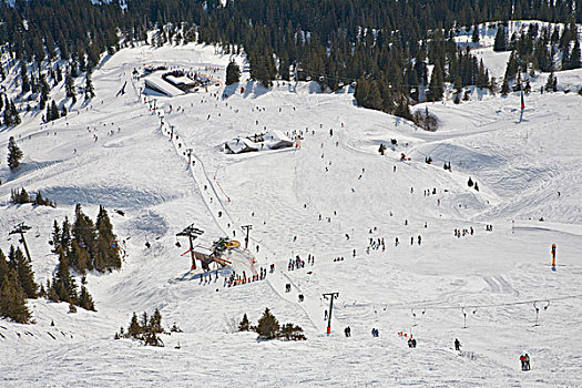 滑雪,区域,山,冬天,雪,奥伯斯多夫,阿尔卑斯山,巴伐利亚,德国,欧洲