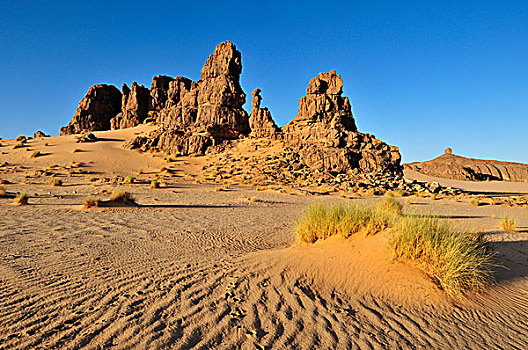 砂岩,岩石构造,高原,阿杰尔高原,国家公园,世界遗产,阿尔及利亚,撒哈拉沙漠,北非,非洲