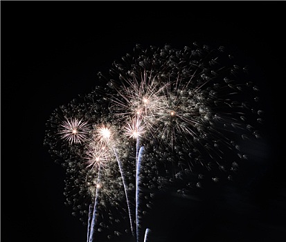 彩色,烟花,夜空