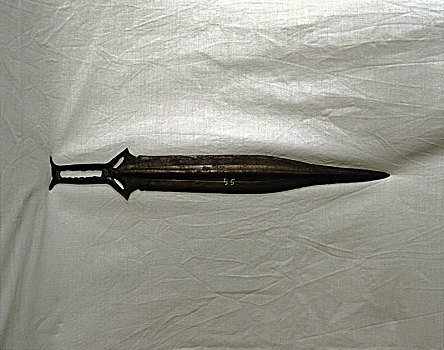 剑,三个,钩刺,舌头,形状,刀刃,帕尔玛,科多巴