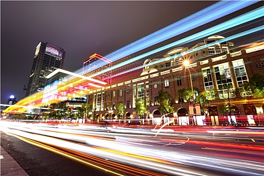 交通,市区,香港,夜晚