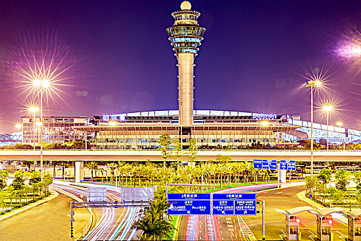 广州白云国际机场夜景