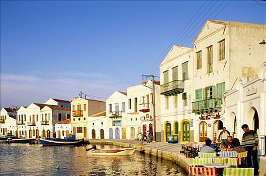 希腊,卡司特罗里佐岛,岛屿,房子,港口,停泊,渔船