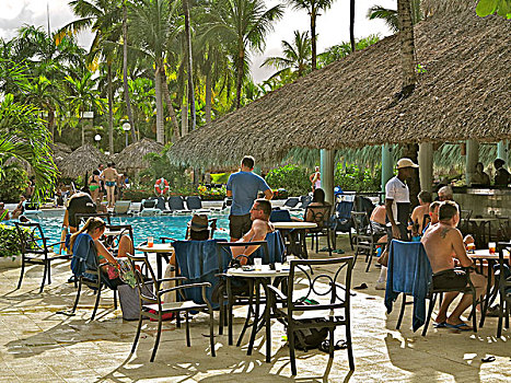 酒吧,多米尼加共和国,干盐湖,蓬塔卡纳,游泳池