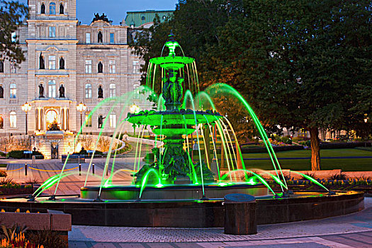 喷泉,魁北克,国会大厦,魁北克城,加拿大