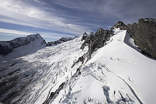 雪,山坡,南,岛屿,新西兰