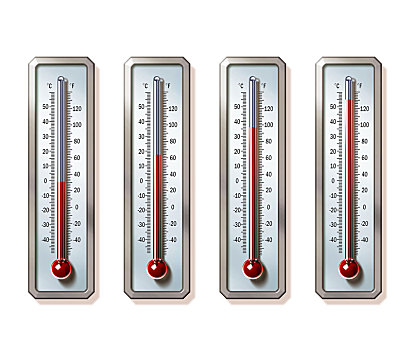 插画,图像,温度计,展示,上升,温度,上方,白色背景,全球变暖