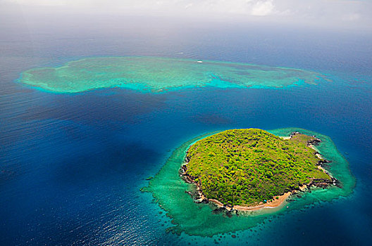无人,岛屿,珊瑚礁,靠近,格朗德特尔,马约特,非洲